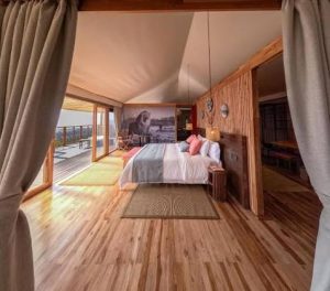 Luxury tented camp accommodation surrounded by nature in Tanzania safari destination.